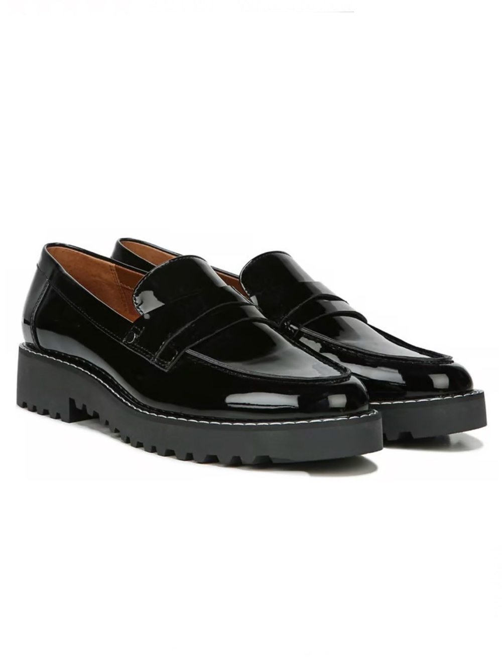 Franco Sarto Cassandra Black Patent Leather Penny Loafers Women’s Size 5